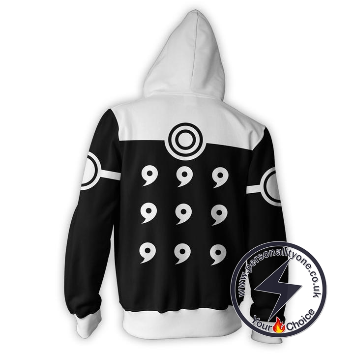 Naruto 6 Paths Black Zip Up Hoodie Jacket